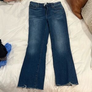 Pistola ankle length raw hem flare jeans